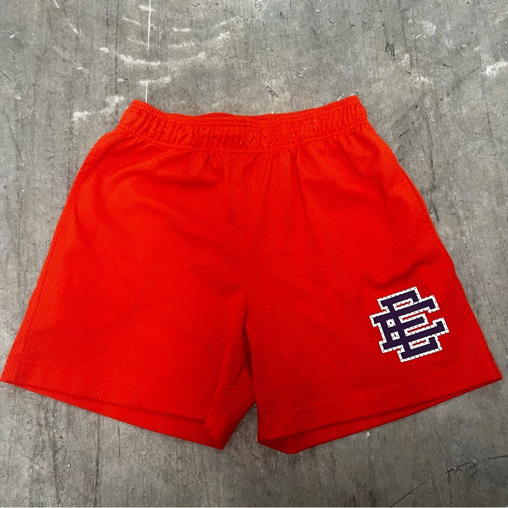 Eric emanuel basketball shorts orange mesh M